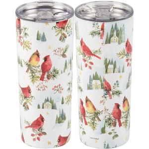 image:imagePrimitives by Kathy Winter Cardinal Coffee TumblerCoffee Tumbler  Winter Cardinals