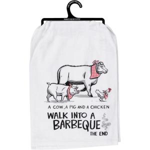 image:imagePrimitives by Kathy A Barbeque Kitchen Towel Black and White
