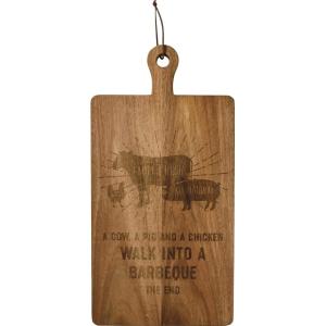 image:imagePrimitives by Kathy A Cow A Pig And A Chicken Walk Into A Barbeque The End Cutting Board
