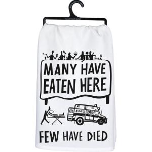 image:imagePrimitives by Kathy Decorative Kitchen Towel  Many Have Eaten Here Few Have Died LOL Collection