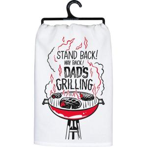 image:imagePrimitives by Kathy Decorative Kitchen Towel  Stand Back Dads Grilling