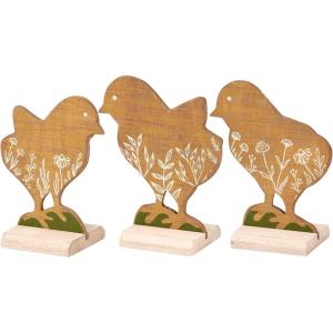 image:imagePrimitives by Kathy Floral Chicks Figure Stand Up Set of 3