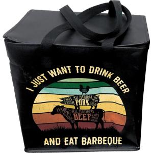 image:imagePrimitives by Kathy I Just Want To Drink Beer And Eat Barbeque Decorative Tote Bag