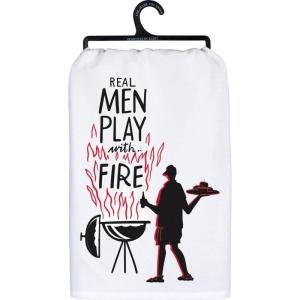 image:imagePrimitives by Kathy Real Men Play with Fire Decorative Kitchen Towel Small