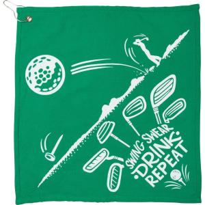 image:imagePrimitives by Kathy Swing Swear Drink Repeat Green Golf Towel