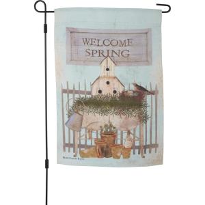 image:imagePrimitives by Kathy Welcome Spring Garden Flag Double Sided Easter amp Spring Collection Full Color Design