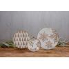 image:imagePrimitives by Kathy Large Dinner Plate  red stoneware plate featuring white snowflake patternStoneware  Brown