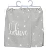 image:imagePrimitives by Kathy Decorative Kitchen Towel  Believe Hand Illustrated Magical Snowflake Design