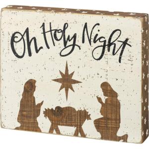 image:imagePimitives By Kathy Holy Night  Box Sign Gold