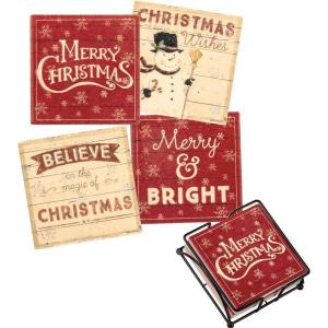 image:imagePrimitives by Kathy 35940 Absorbent Stone Coaster Set Believe