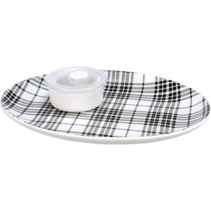 image:imagePrimitives by Kathy Black Plaid Chip amp Dip SetBlack Plaid