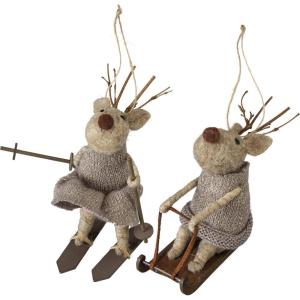 image:imagePrimitives by Kathy Christmas Reindeer Home Dcor Hanging Ornament Set 3 x 550 x 350 225 x 450 x 4