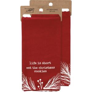 image:imagePrimitives by Kathy Decorative Kitchen Towel  Life is Short Eat The Cookies