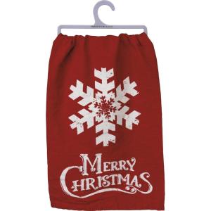 image:imagePrimitives by Kathy Decorative Kitchen Towel  Merry Christmas Nordic Inspired Snowflake Design