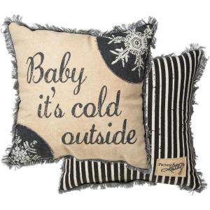 image:imagePrimitives by Kathy DoubleSided Canvas Throw Pillow 22 x 19 Merry ChristmasBaby Its Cold Outside