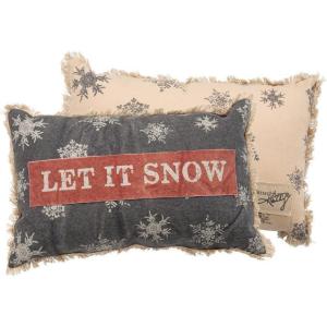 image:imagePrimitives by Kathy DoubleSided Canvas Throw Pillow 22 x 19 Merry ChristmasLet It Snow