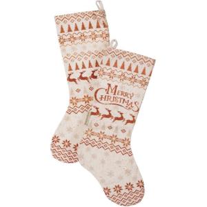 image:imagePrimitives by Kathy Farmhouse Burlap Christmas Stocking 18 x 11Inches Buffalo CheckMerry Christmas