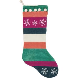 image:imagePrimitives by Kathy Farmhouse Burlap Christmas Stocking 18 x 11Inches Buffalo CheckMulticolor Stripes