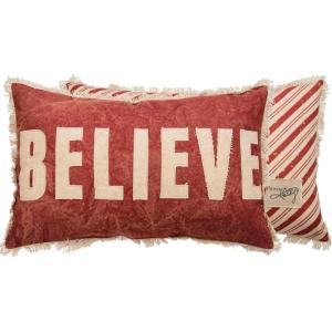 image:imagePrimitives by Kathy Holiday Merry Cotton Throw PillowBelieve