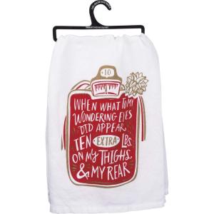 image:imagePrimitives by Kathy LOL Holiday Dish Towel 28 x 28 When What to My Wondering Eyes