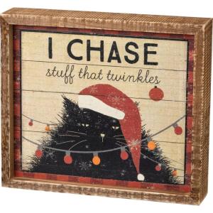 image:imagePrimitives by Kathy Rustic Box Sign  I Chase Stuff That Twinkles