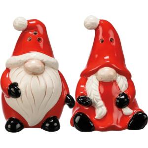 image:imagePrimitives by Kathy Salt amp Pepper Set of 2 ceramic Santa amp Gnome shaped shakers will be a delight on your holiday table each comes with plastic stopper