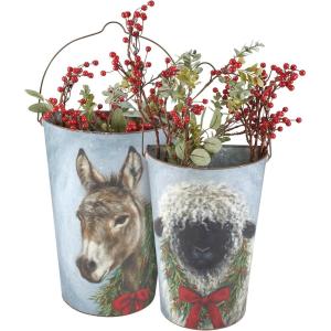 image:imagePrimitives by Kathy Wall Bucket Set  Winter Farm