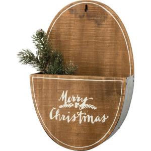 image:imagePrimitives by Kathy Wood and Metal Wall Pocket 8 x 1175Inches Merry Christmas