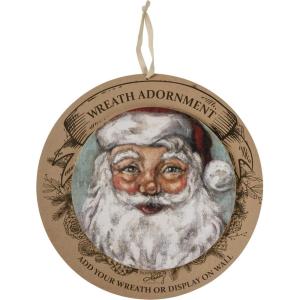 image:imagePrimitives by Kathy Wreath Insert Santa 10inch Diameter Wood and Paper