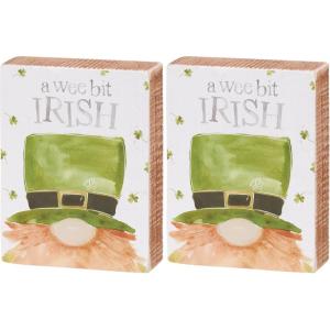 image:imagePrimitives by Kathy A Wee Bit Irish Home Dcor Sign 3 x 4 x 13 x 4 x 1 Pack of 2