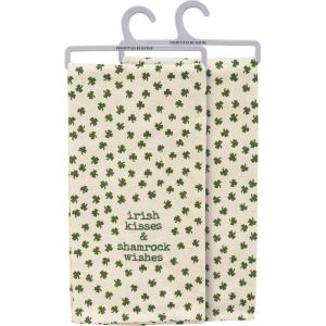 image:imagePrimitives by Kathy Irish Kisses amp Shamrock Wishes Dish Towel