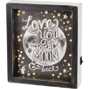 image:imagePrimitives by Kathy Love You to The Moon amp Back LED Lighted Decorative Sign 8 x 9Inches Black