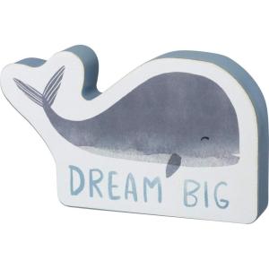 image:imagePrimitives by Kathy WoodlandThemed Nursery NonToxic Painted Wood Chunky Shelf Sitter 55 x 7 Pink Deer  Be KindBlue Whale  Dream Big