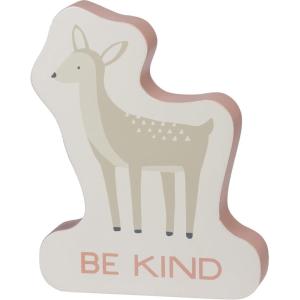 image:imagePrimitives by Kathy WoodlandThemed Nursery NonToxic Painted Wood Chunky Shelf Sitter 55 x 7 Pink Deer  Be KindPink Deer  Be Kind