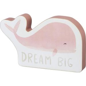 image:imagePrimitives by Kathy WoodlandThemed Nursery NonToxic Painted Wood Chunky Shelf Sitter 55 x 7 Pink Deer  Be KindPink Whale  Dream Big