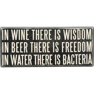 image:imagePrimitives by Kathy 18066 Box Sign 7 x 25 All You Need is a Bottle of WineWine Wisdom
