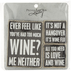 image:imagePrimitives by Kathy 27489 Wooden Magnet Set Wine Large