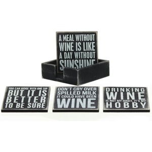 image:imagePrimitives by Kathy Box Sign Coasters  Wine