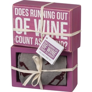 image:imagePrimitives by Kathy Box Sign amp Sock Gift Set Out of Wine