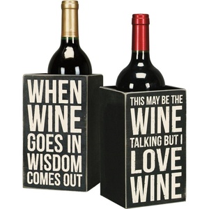 image:imagePrimitives by Kathy Distressed Black and White Wooden Box 425 x 725 x 425Inches When Wine Goes in