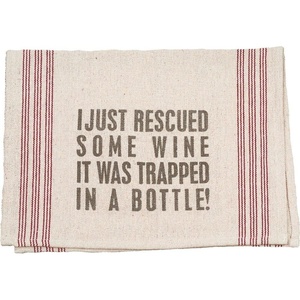 image:imagePrimitives by Kathy Embroidered Dish Towel 18 x 26Inches Wine Instead of MilkRescue Wine