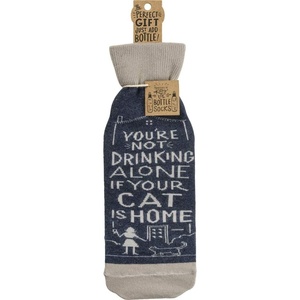 image:imagePrimitives by Kathy LOL Made You Smile Reusable Bottle Sock Wine AloneCat is Home