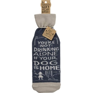 image:imagePrimitives by Kathy LOL Made You Smile Reusable Bottle Sock Wine AloneDog is Home
