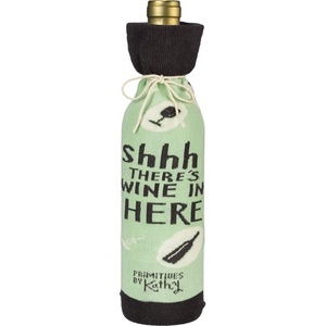 image:imagePrimitives by Kathy LOL Made You Smile Reusable Bottle Sock Wine AloneShhh Theres Wine in Here