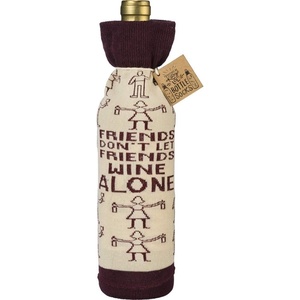 image:imagePrimitives by Kathy LOL Made You Smile Reusable Bottle Sock Wine AloneWine Alone