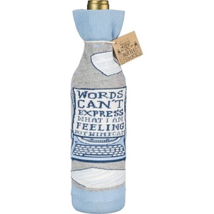 image:imagePrimitives by Kathy LOL Made You Smile Reusable Bottle Sock Wine AloneWords Cant Express But Wine Can