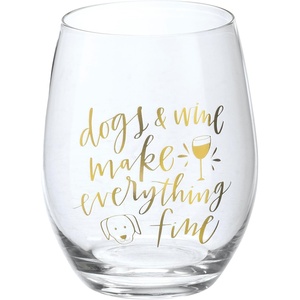 image:imagePrimitives by Kathy Stemless Wine Glass  Dogs amp Wine Make Everything Fine
