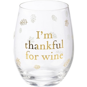 image:imagePrimitives by Kathy Stemless Wine Glass  Im Thankful For Wine