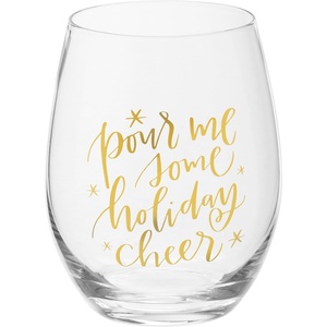 image:imagePrimitives by Kathy Stemless Wine Glass  Pour Me Some Holiday Cheer