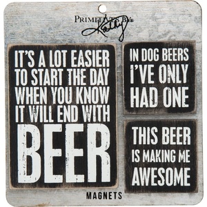 image:imagePrimitives by Kathy Wooden Magnet Set 3Piece Beer